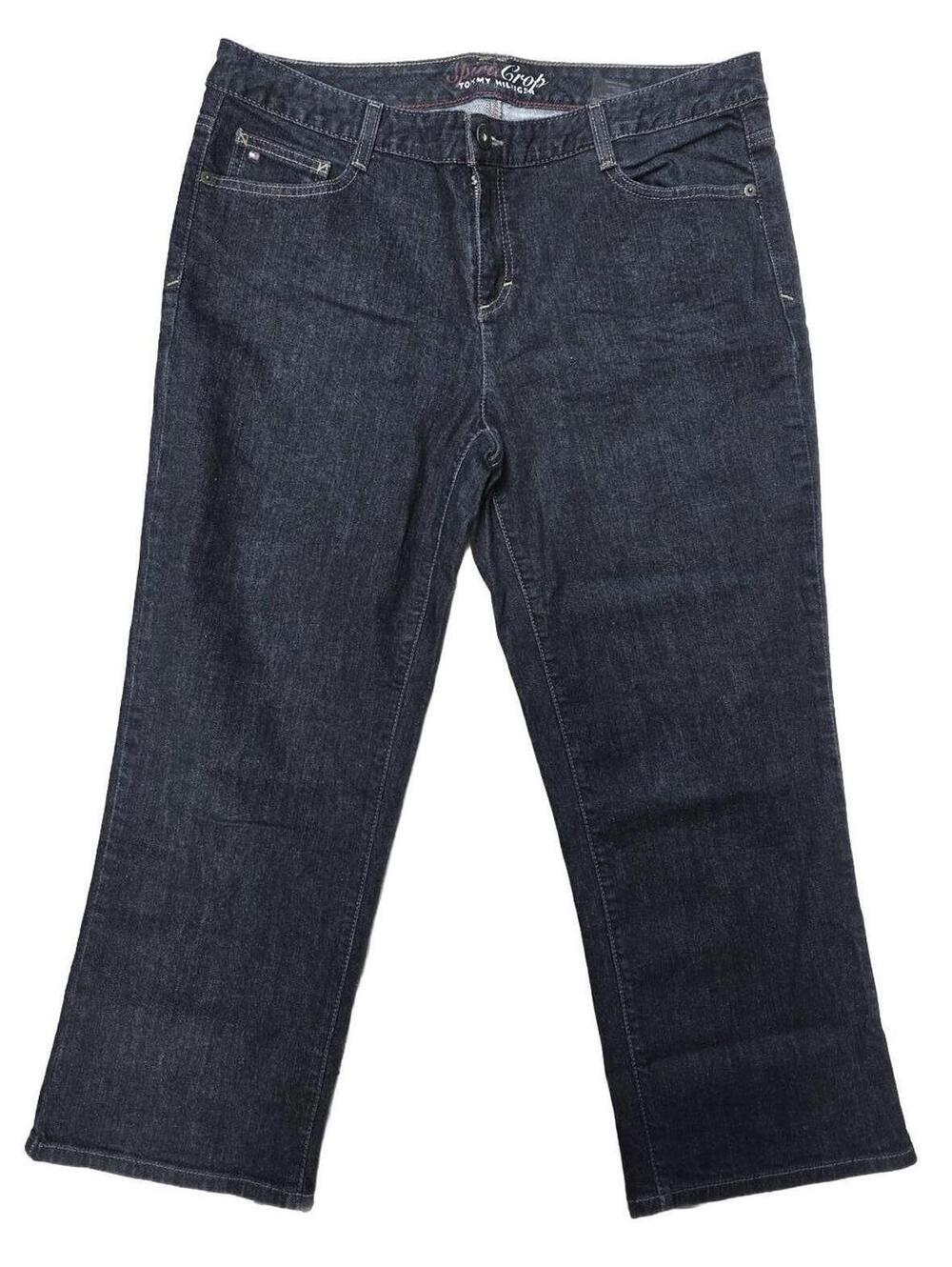 Tommy Hilfiger Women’s Spirit Cropped Dark Wash Straight Leg Jeans Size 16 Plus